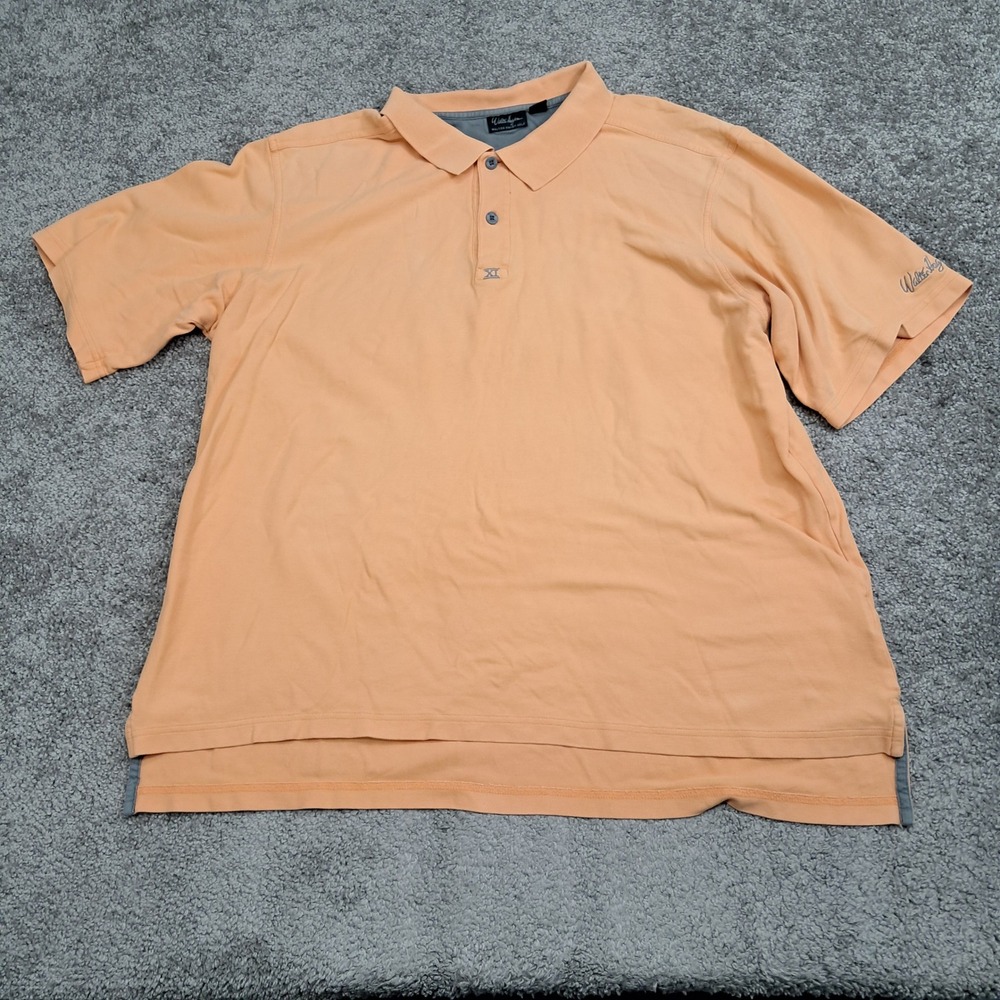 Walter Hagen Golf Polo Shirt Mens XL Orange Pima Cotton Short Sleeve Solid Peach